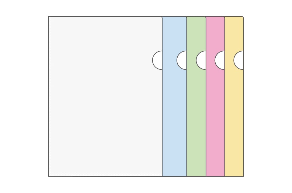 紙製クリアファイル A4 片全面半透明