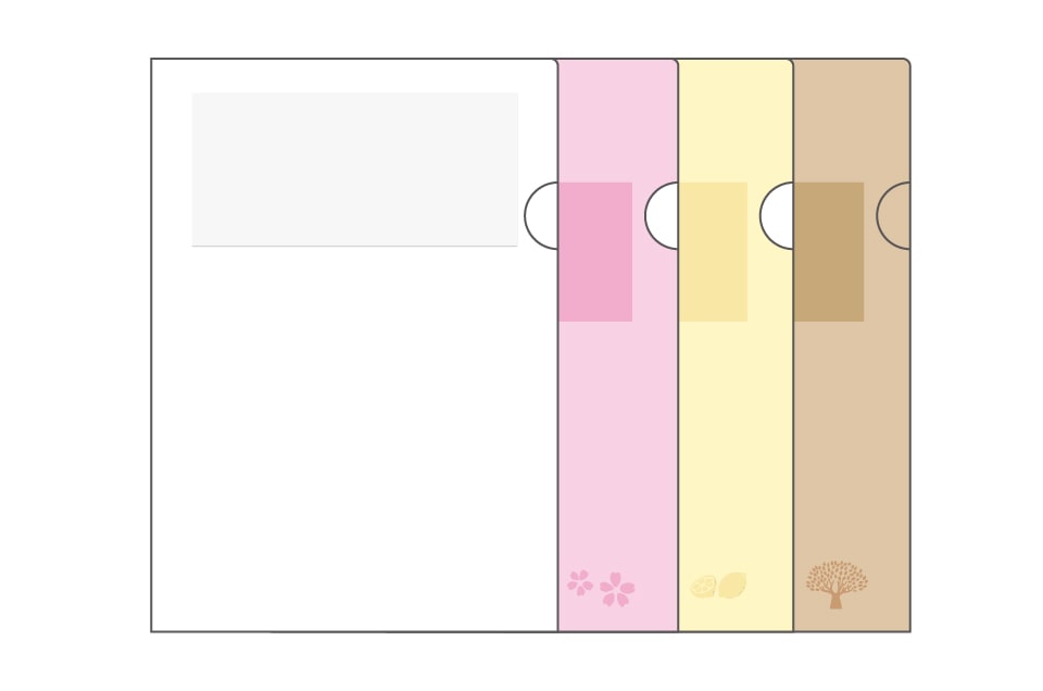 紙製クリアファイル A4 1/4透かし