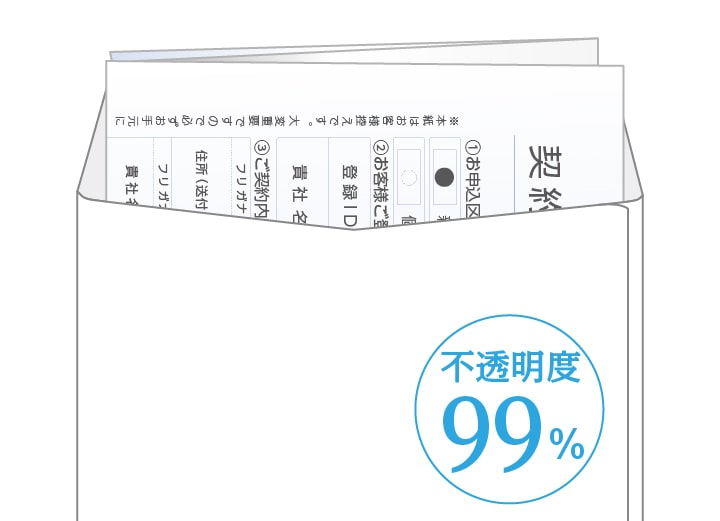 不透明度99％ 透けない封筒